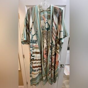 100% Silk Colorful Patterned Kimono / Pastel colors